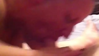 Hot wife spitroasted with best friend takes cum in mouth