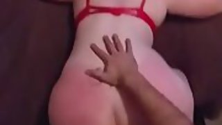 Curvy blonde gets spanked and fucked