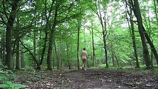 Walking around naked in the forest male amateur nude in public