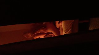 Voyeur mature couple on bed in the motel sneaky camera filming