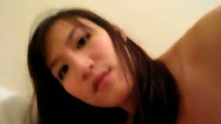 Skinny and hot Asian girlfriend sex video with boyfriend in apartment
