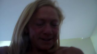 Hot wife is riding cock, buzzing her clit and cumming again