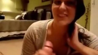 Wife happy to suck that horny cock to CIM